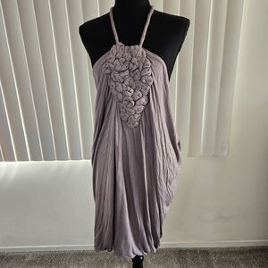 Elegant Purple Halter Dress